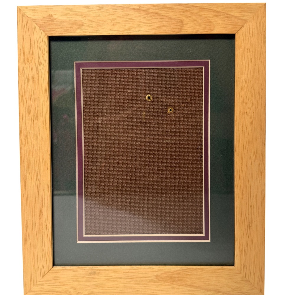 Weston Gallery Light Oak Wood Picture Frame Green Burgundy Triple Mat 5x7 Photo*